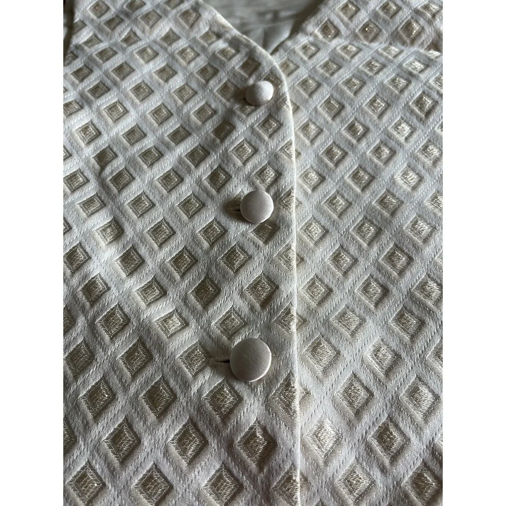 Passports of‎ Pier 1 Imports Women's Sleeveless Embroidered Cream Gold Vest Sz M